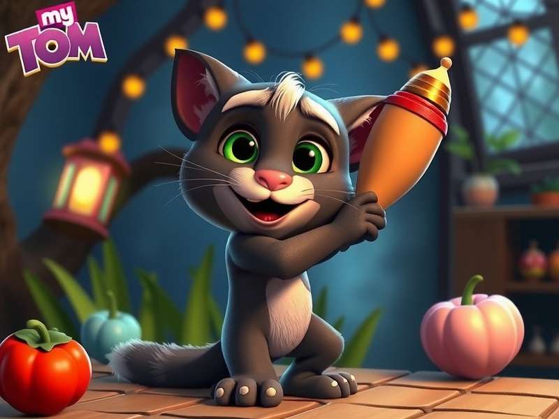 My Talking Tom 2 गेमप्ले स्क्रीनशॉट - टॉम के साथ इंटरैक्शन