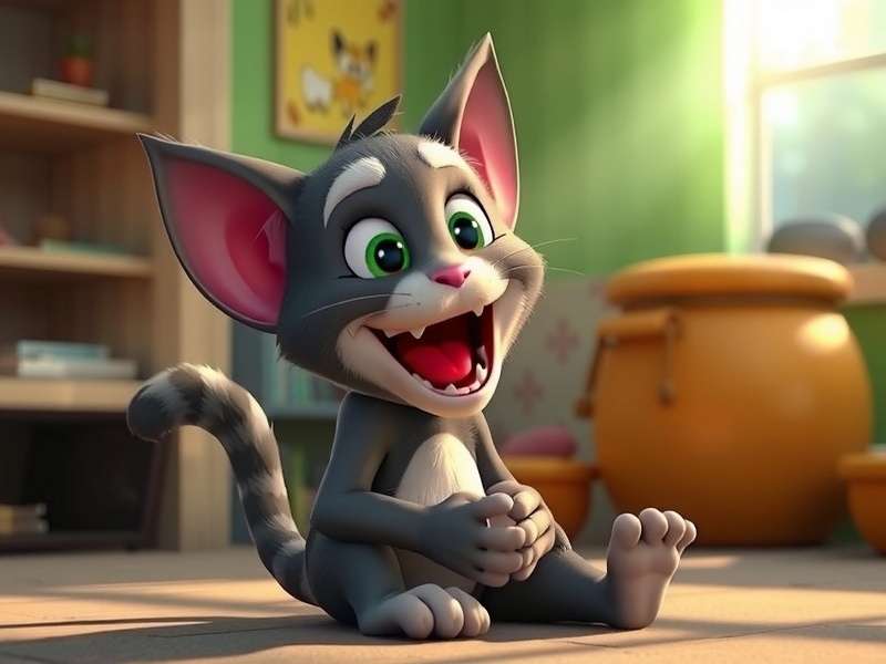 My Talking Tom 3 गेम में टॉम बिल्ला मोबाइल फोन पर