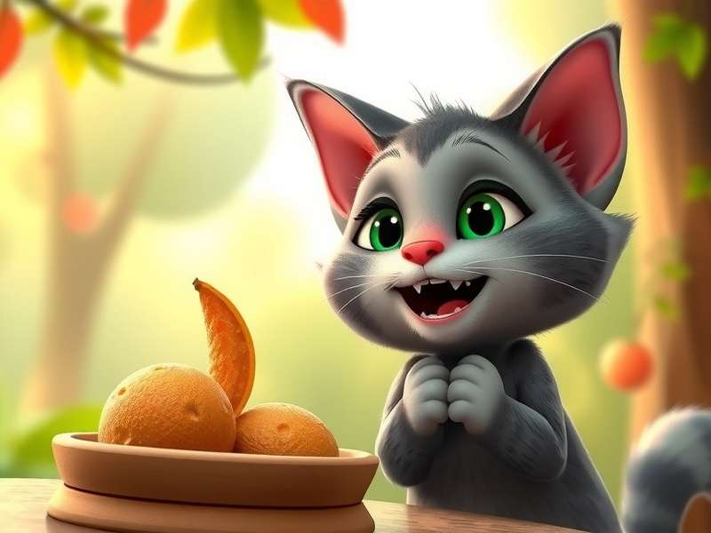 My Talking Tom Cat खेल में भोजन का संग्रह