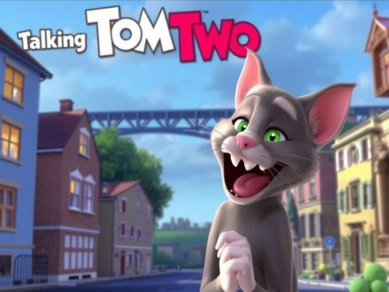Talking Tom Two gameplay showing Tom in his modern apartment with various activities