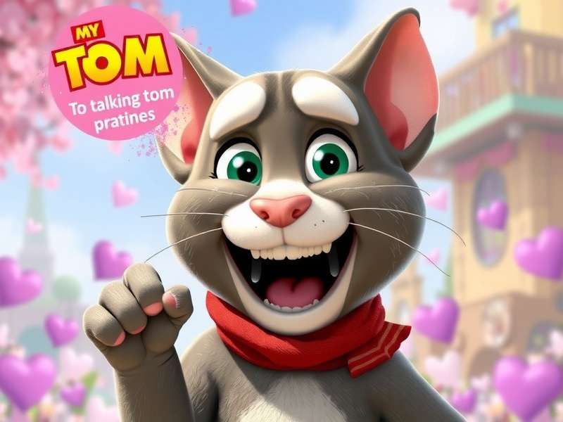 My Talking Tom mini-games showcase with coin mining and bubble pop