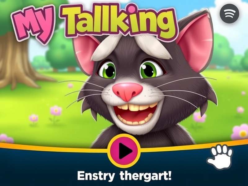 My Talking Tom gameplay screenshot showing Tom the cat in a virtual room