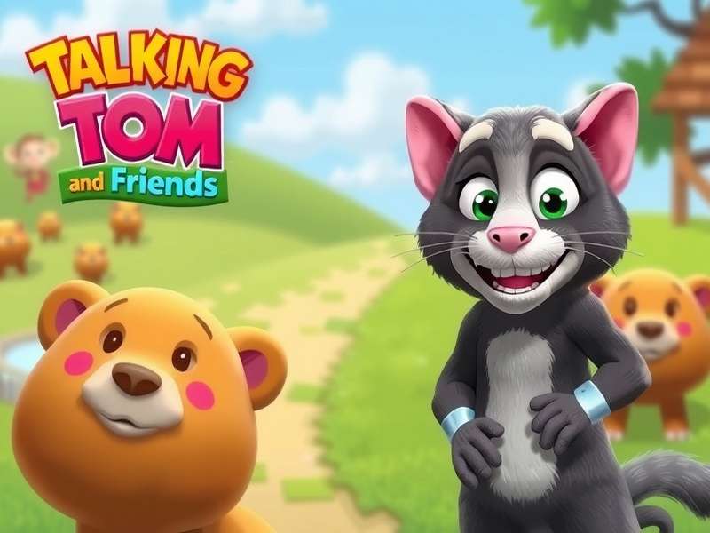 My Talking Tom And Friends characters interacting on a mobile screen
