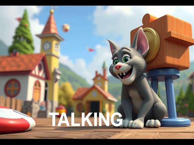 Talking Tom and his friends Angela, Hank, Ben, and Ginger playing together