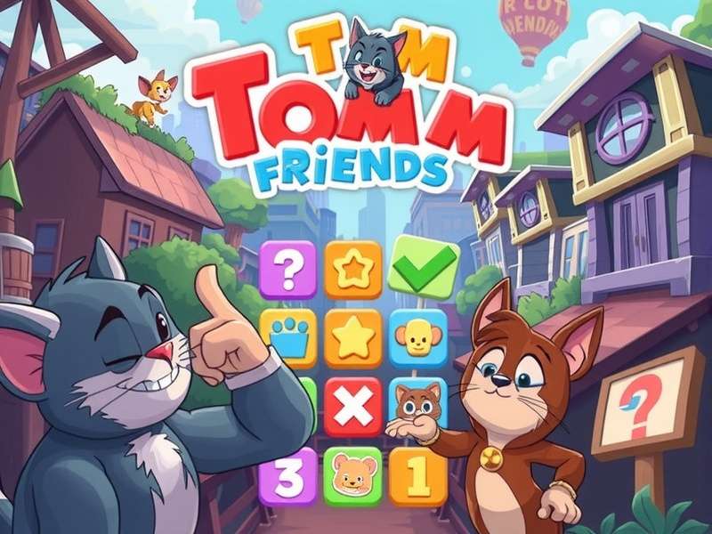 My Talking Tom and his friends Angela, Hank, Ben, and Ginger playing together