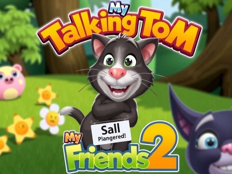 My Talking Tom Friends 2 Gameplay Screenshot showing Tom and friends in new outfits