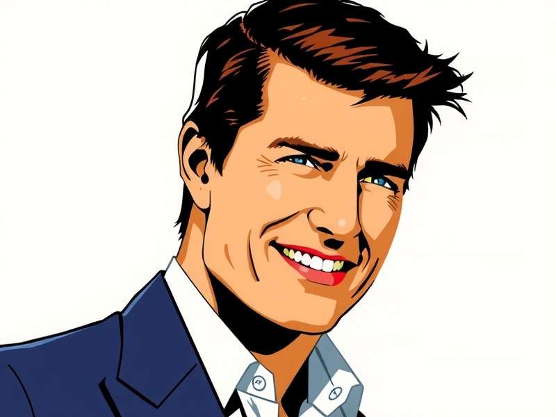 Tom Cruise posing with a playful My Talking Tom character