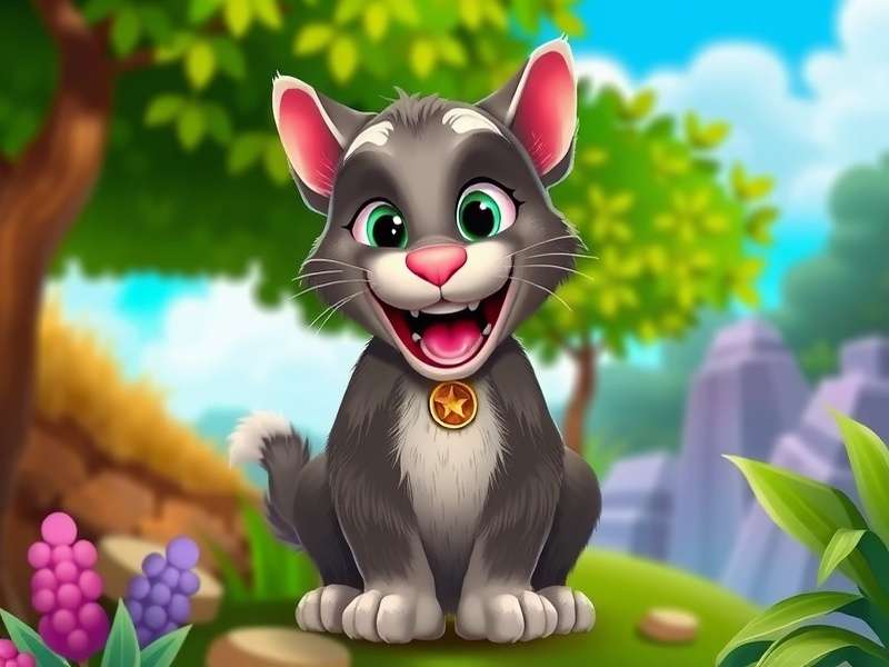 My Talking Tom Cat playing with toys in his vibrant room