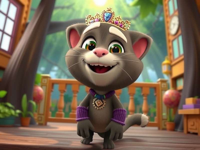 My Talking Tom 2 official trailer key visual featuring Tom in his new house