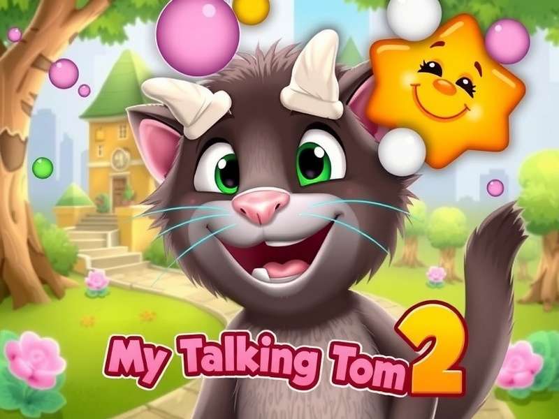 My Talking Tom 2 gameplay screenshot showing Tom in his room