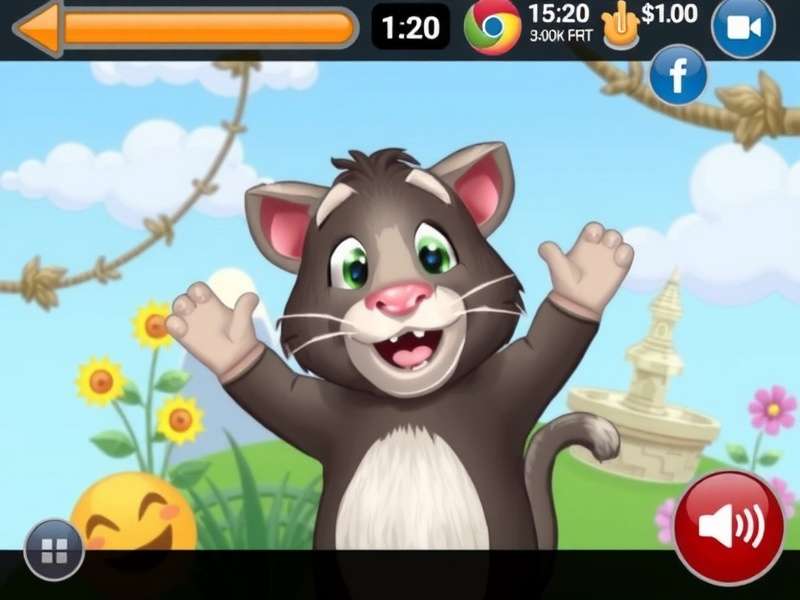 My Talking Tom Old Game screenshot showing Tom in his classic room