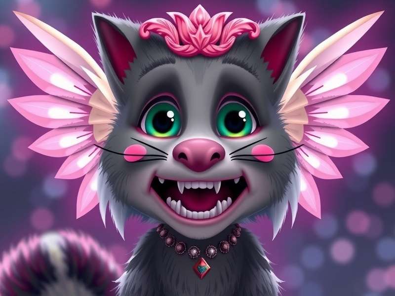 My Talking Angela dressed in a stylish outfit posing in her virtual room