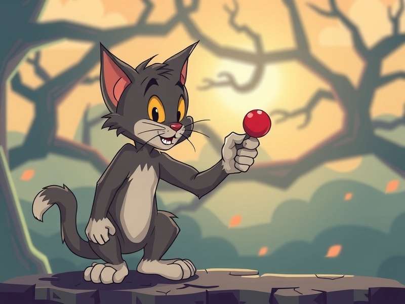 El Gato Tom gameplay screenshot showing Tom in a colorful room