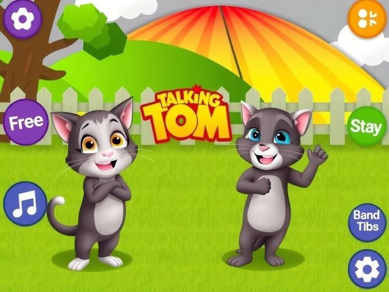My Talking Tom Friends gameplay screenshot showing multiple characters