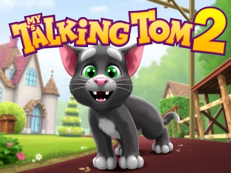 My Talking Tom 2 gameplay screenshot showing Tom interacting with items