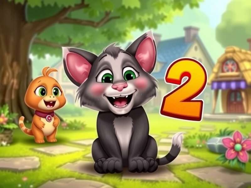 Ginger character in My Talking Tom Friends 2 New Update celebrating with Tom and friends