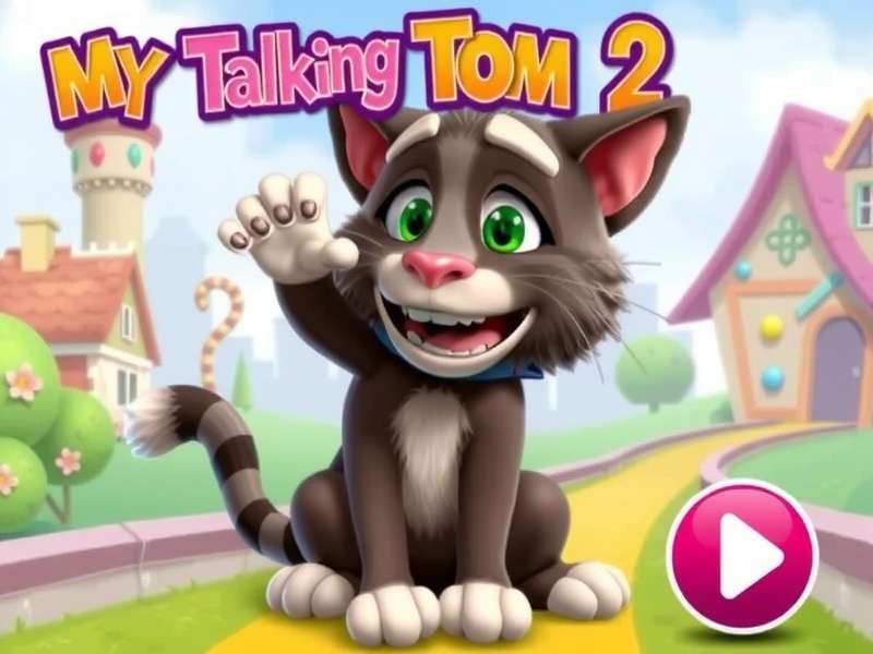 My Talking Tom 2 gameplay screenshot showing Tom in his room