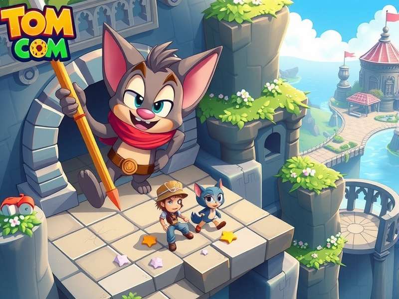 My Talking Tom gameplay showing Tom in his room with various interactive items