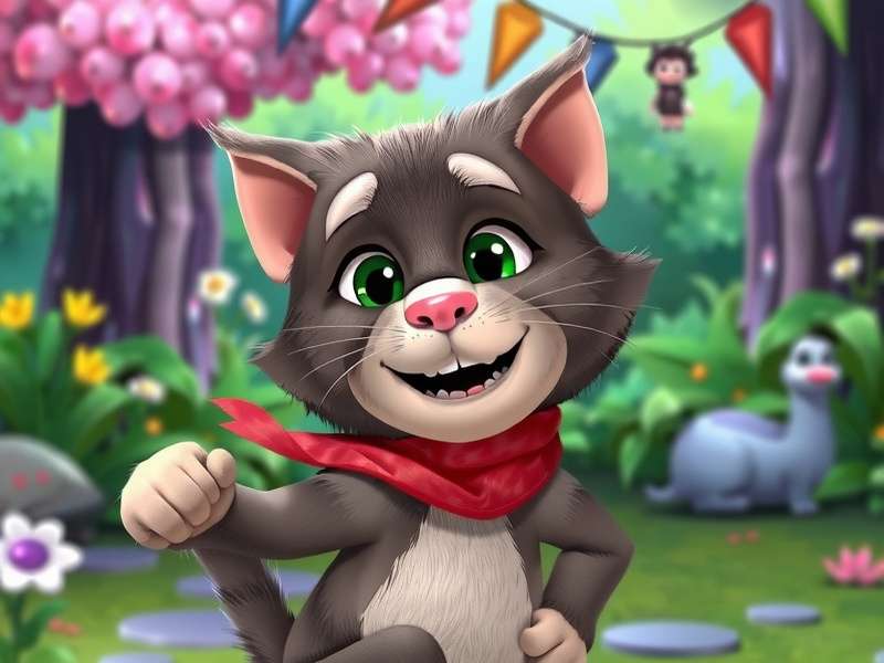 My Talking Tom and his friends playing together in the online game