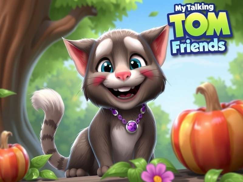 My Talking Tom Friends group including Tom, Angela, Hank, and Ginger playing together