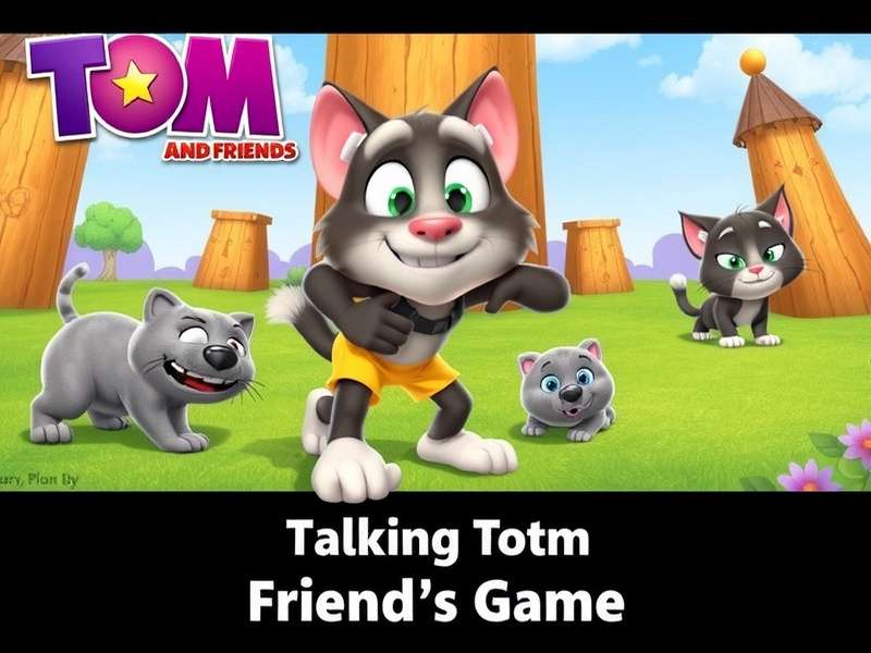 Talking Tom and his friends Angela, Hank, Ben, and Ginger playing together