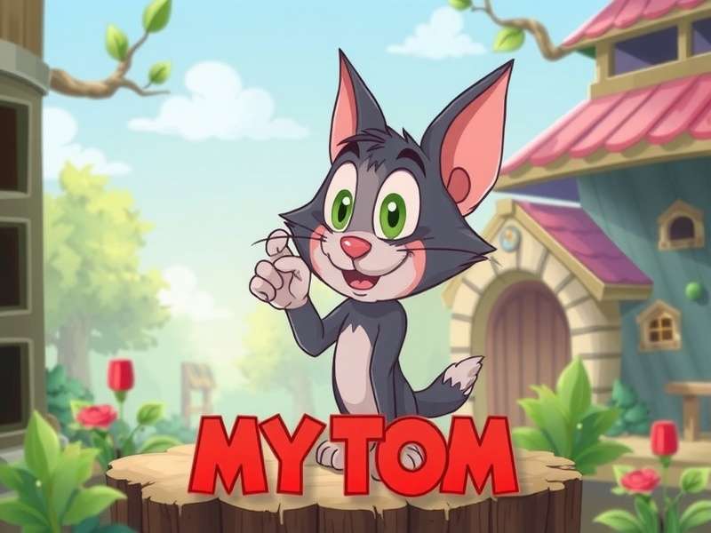 My Talking Tom playing with toys in a decorated room
