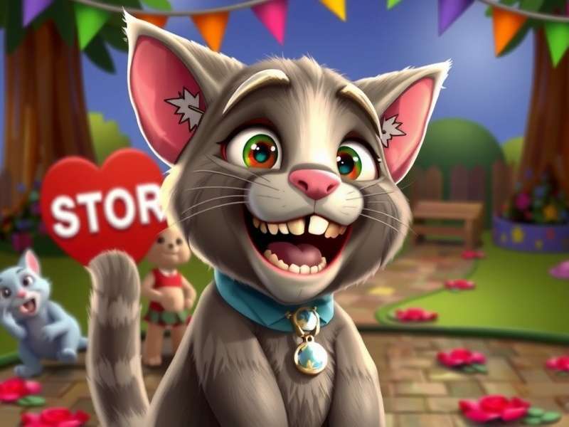 My Talking Tom Cat 2 gameplay screenshot showing Tom in a cozy room