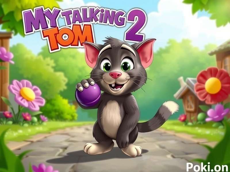 My Talking Tom 2 gameplay screenshot showing Tom the cat in a virtual room