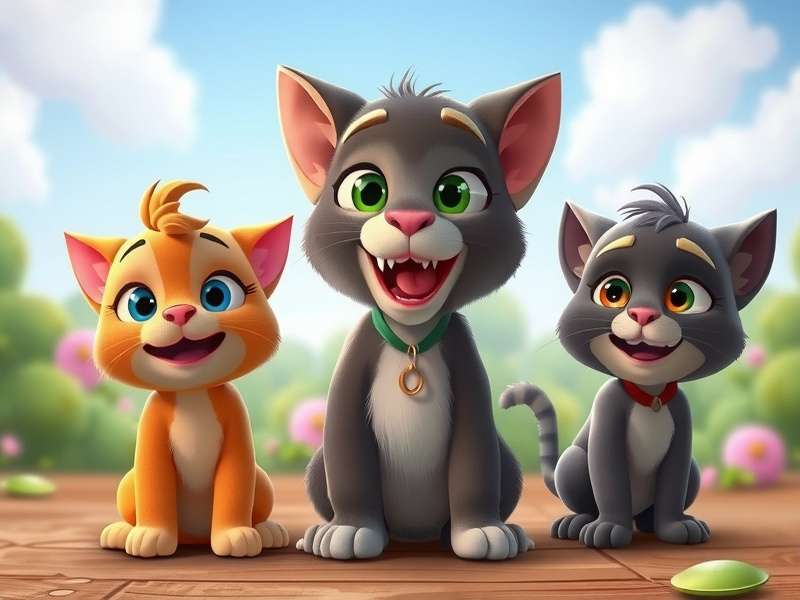 My Talking Tom Friends characters group illustration featuring Tom, Angela, Hank, Ginger, Ben and more