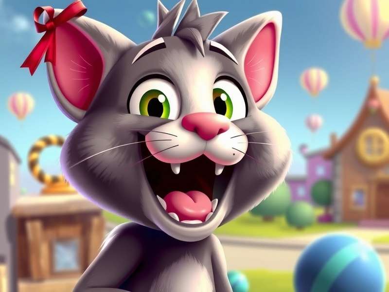 My Talking Tom game character with care items and coins