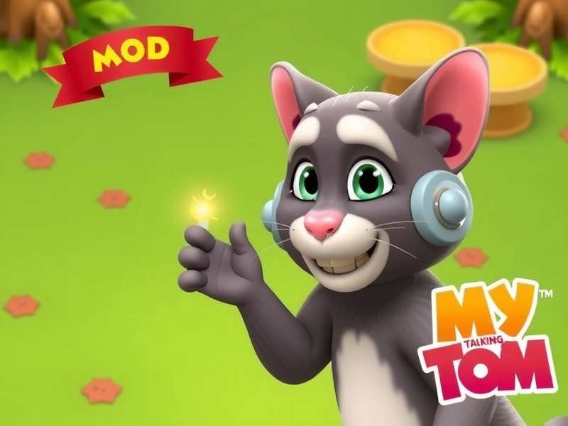 My Talking Tom Mod Apk gameplay screenshot with Indian flag colors and special mod features
