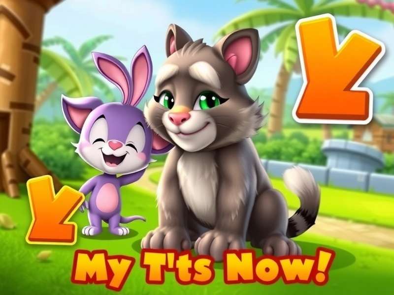 My Talking Tom Friends 2 Mod Apk gameplay screenshot showing Tom, Angela and friends in the virtual world with unlimited coins and gems interface