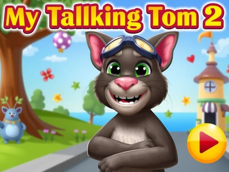 My Talking Tom 2 Online Game – Tom the cat playing in his colourful home