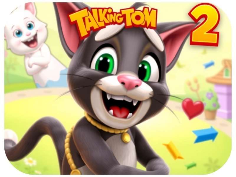 My Talking Tom 2 Play For Free – Virtual pet game character Tom on a colourful background