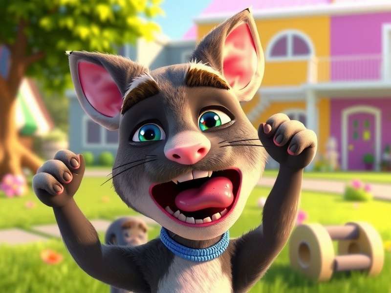 My Talking Tom Friends 2 gameplay reveal — Tom, Angela, Hank and Ginger exploring a neon city