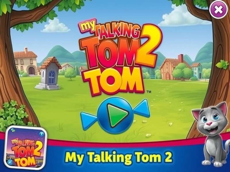 My Talking Tom 2 App gameplay screenshot showing Tom in his vibrant apartment with various interactive items